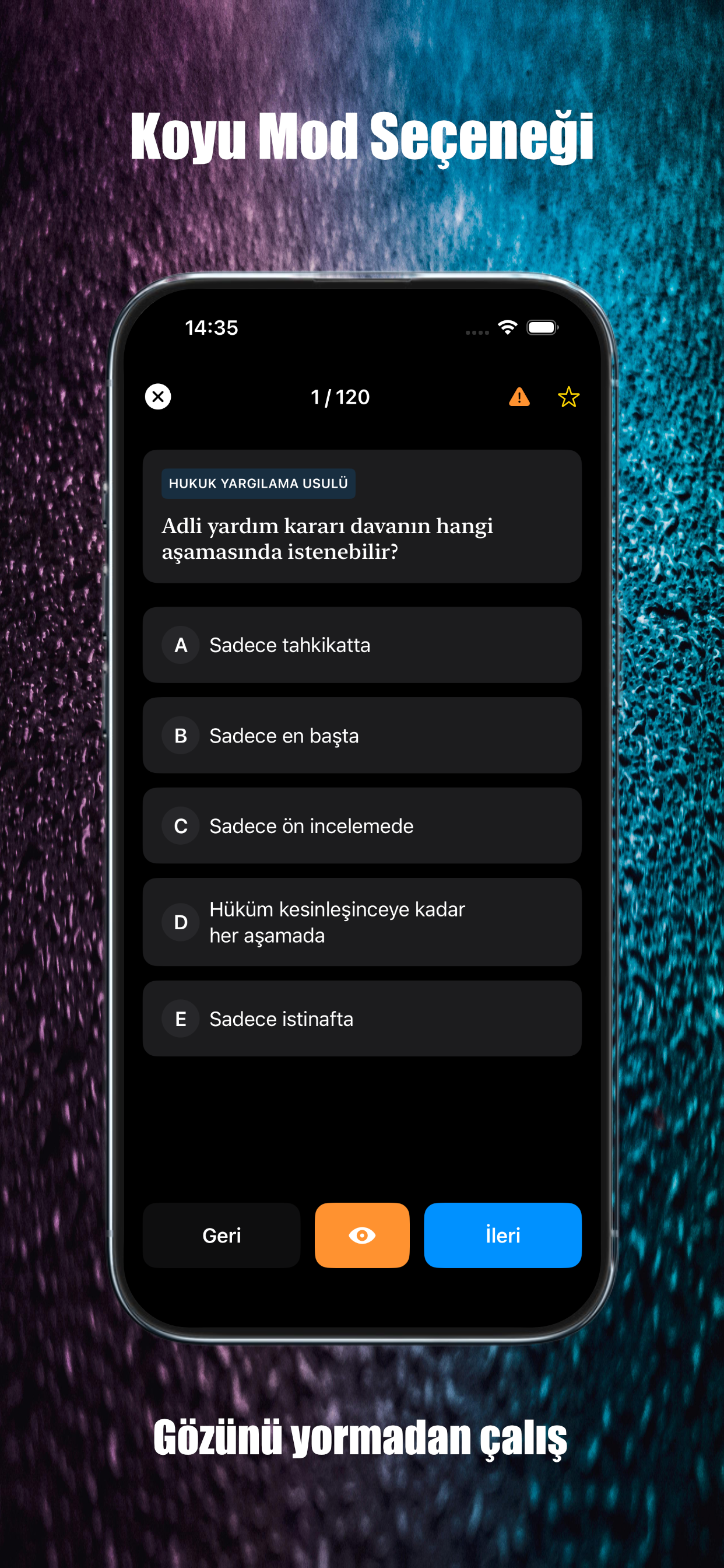 Koyu mod görünümü